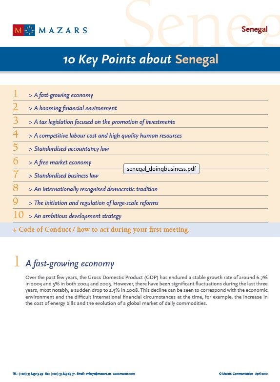 Dix points clés pour investir au Sénégal